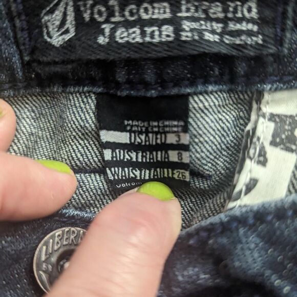 Volcom Women's Navy and Blue Jeans - Picture 3 of 4